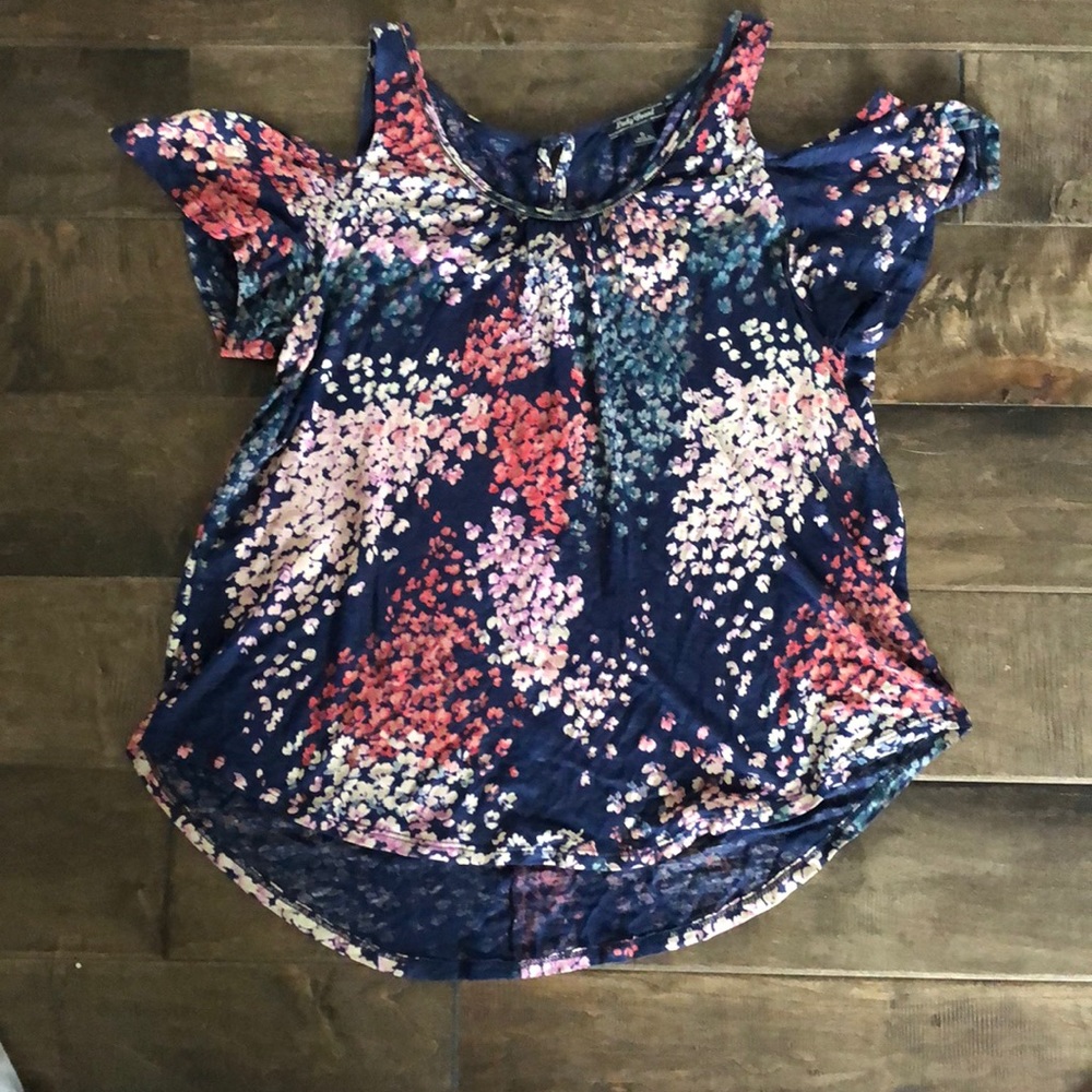 Floral cold shoulder top